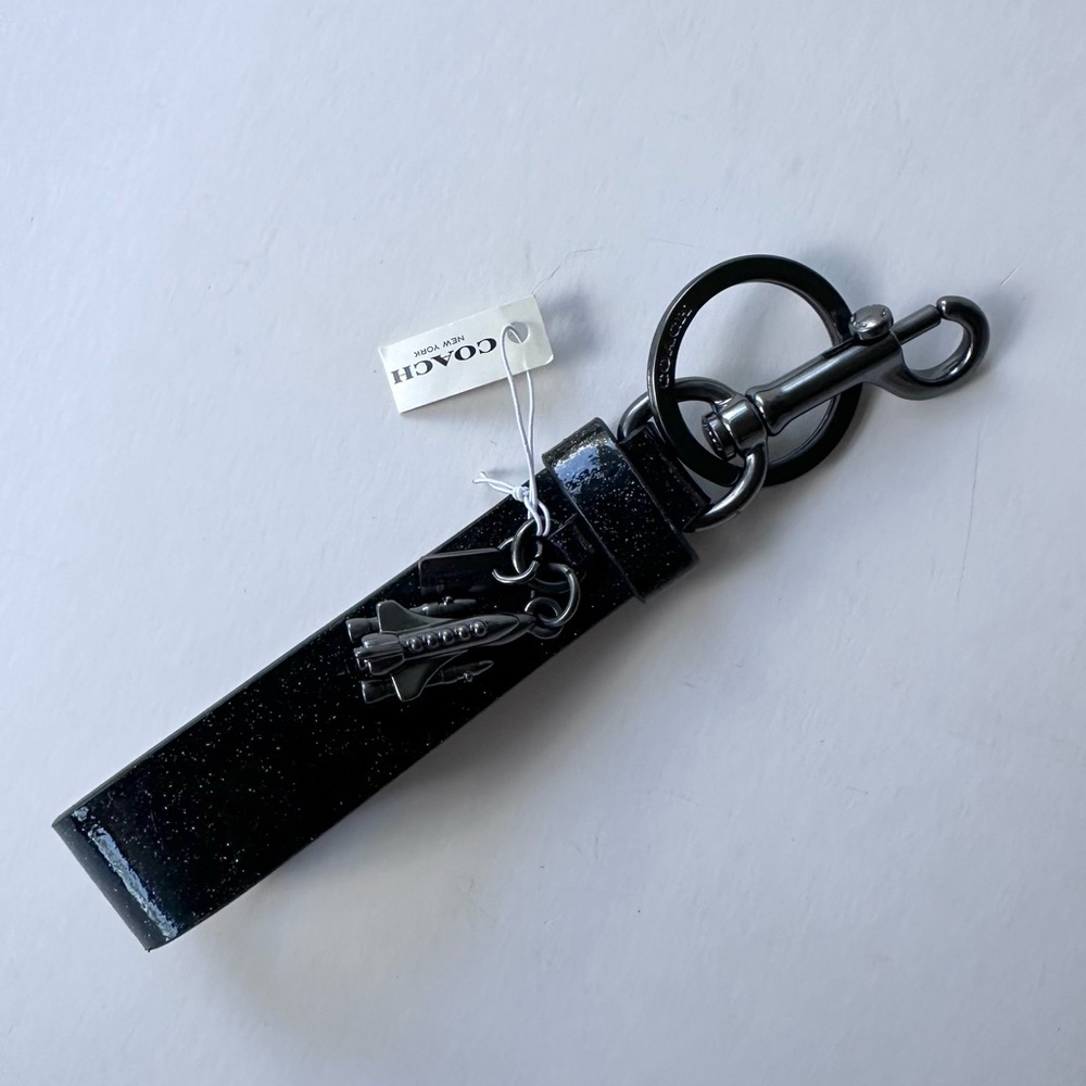 NWT Coach x NASA Limited Edition Glitter Patent Key Fob/Bag Charm - Picture 13 of 16